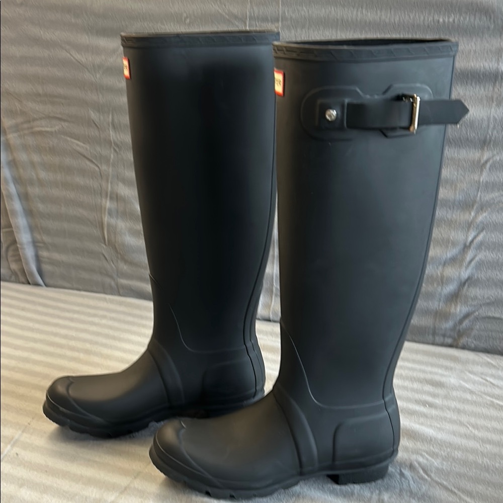 Hunter Black Tall Rain Boots